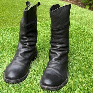 Fiorentini + Baker Eternity Ella Black Fold Down Leather Boots Women's Size 8.5